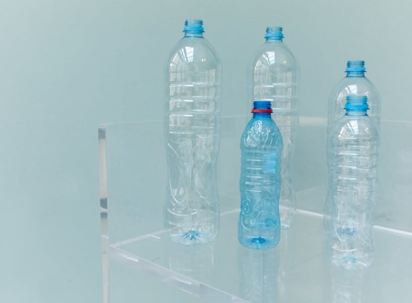plastic bottles made from clear PET preforms