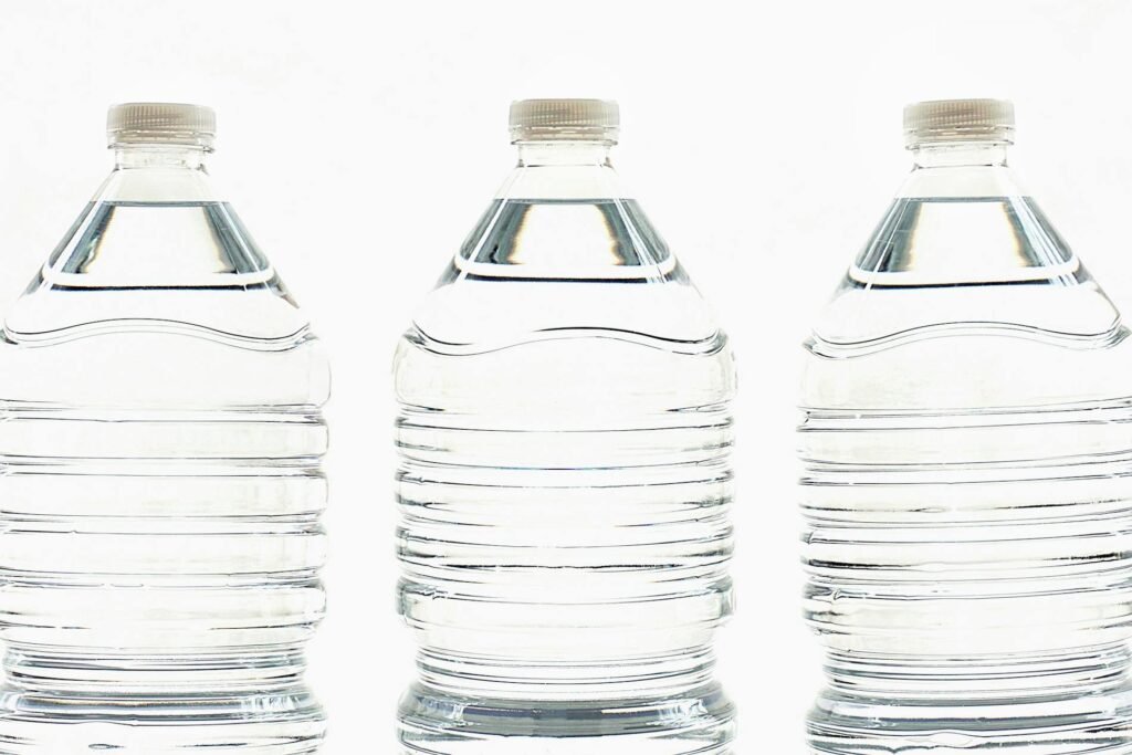 plastic bottles which used to be PET preforms